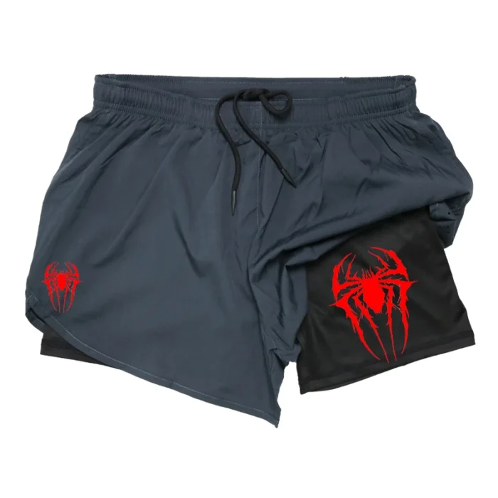 Spider Print 2 in 1 Running Sp5der Shorts - Image 2
