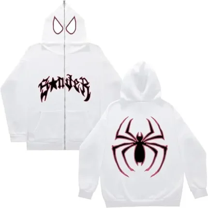 Y2k Long Sleeve Zipper Sp5der Hoodie