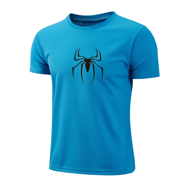 Spider Men Short Running T Shirt Gym Sports Top Quick Dry Breathable Black Fitness Sportswear Bodybuilding Clothing - Image 5