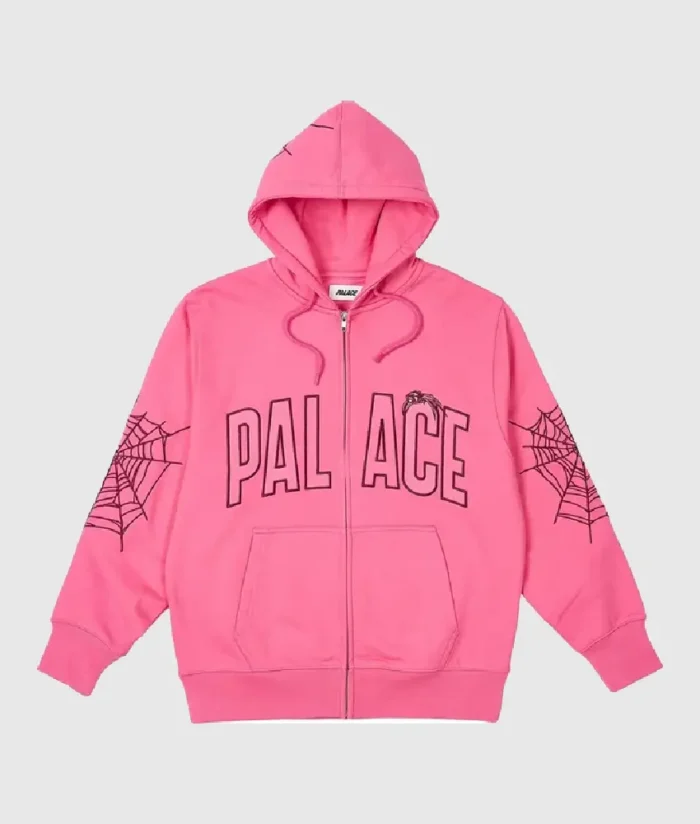 palace logo sp5der hoodie pink