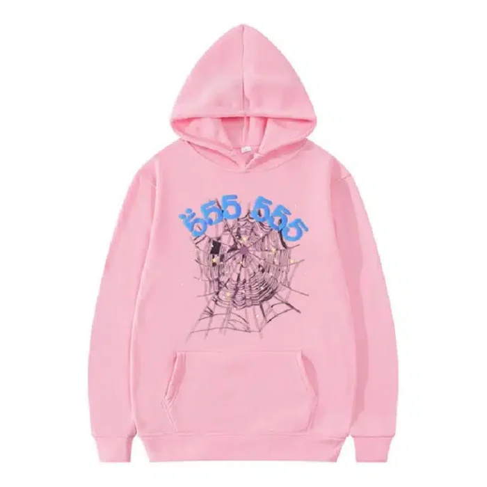 555555 Pink Sp5der Hoodie