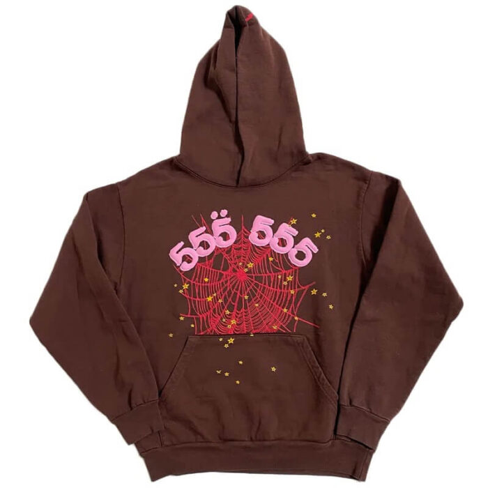 555 brown spider hoodie