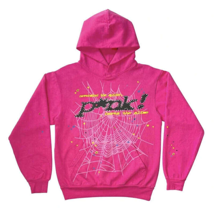 Black logo Pink Sp5der Hoodie